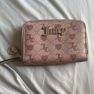 Juicy Couture Pink Monogram Zip Around Wallet
